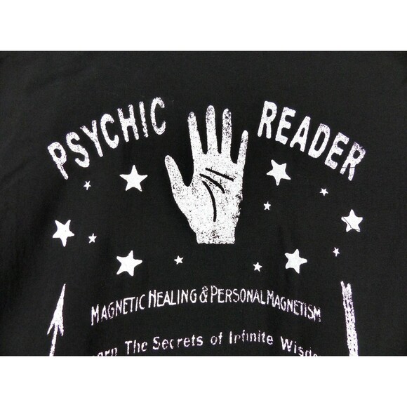 Hot Topic Shirt Women M Black Psychic Reader Tie Front Button Goth Witch Moon - Picture 10 of 13